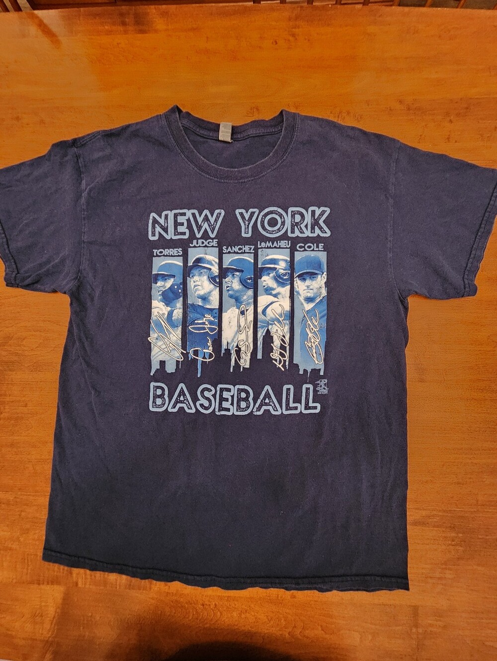 NY Yankees Torres Judge Sanchez LeMahieu Cole 2020 Tee Shirt - Size M